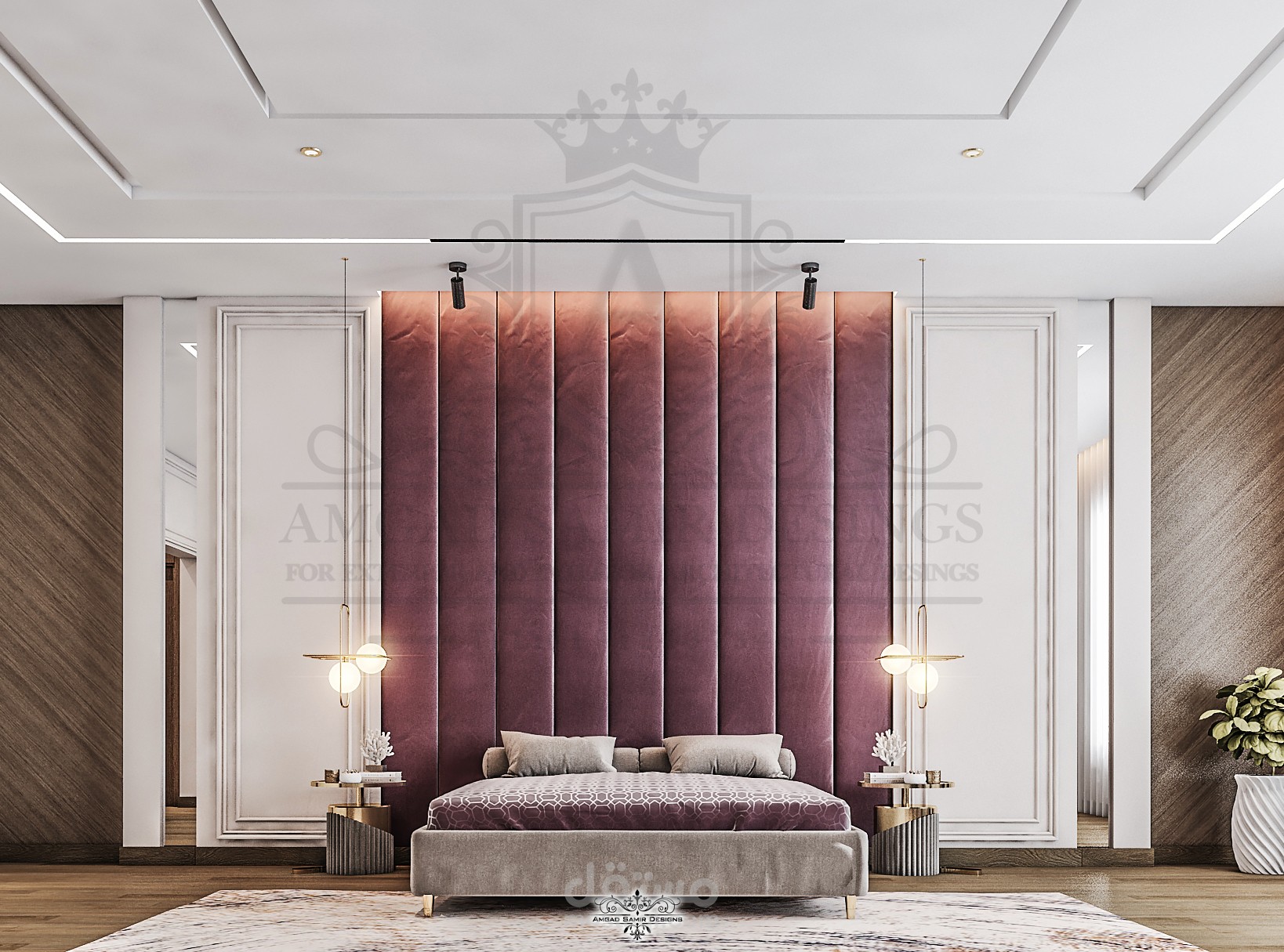 من أحدث أعمالنا تصميم غرفة نوم رئيسية لفيلا بالسعودية - الرياض