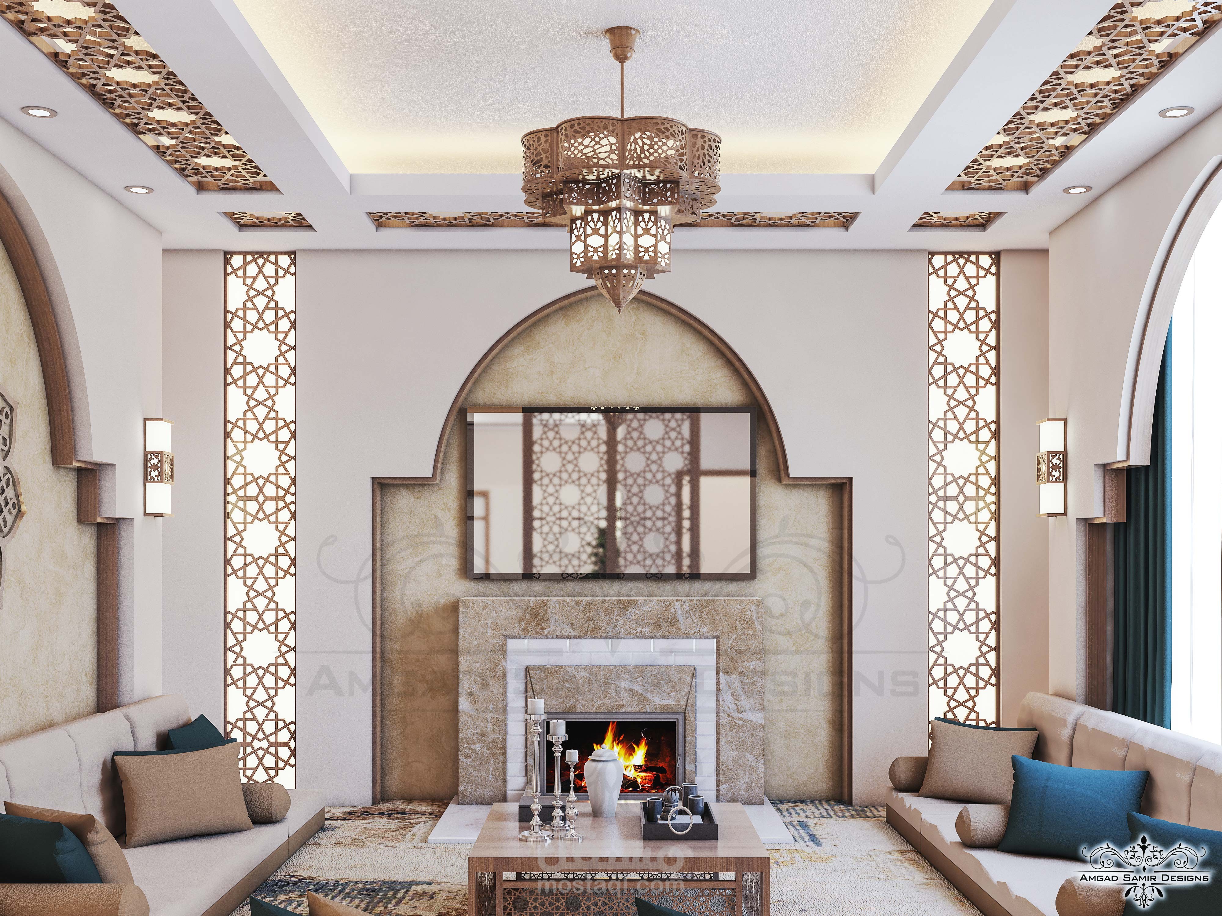 تصميم مشب عربي بطراز إسلامي مودرن لفيلا (  بالخبر - السعودية )