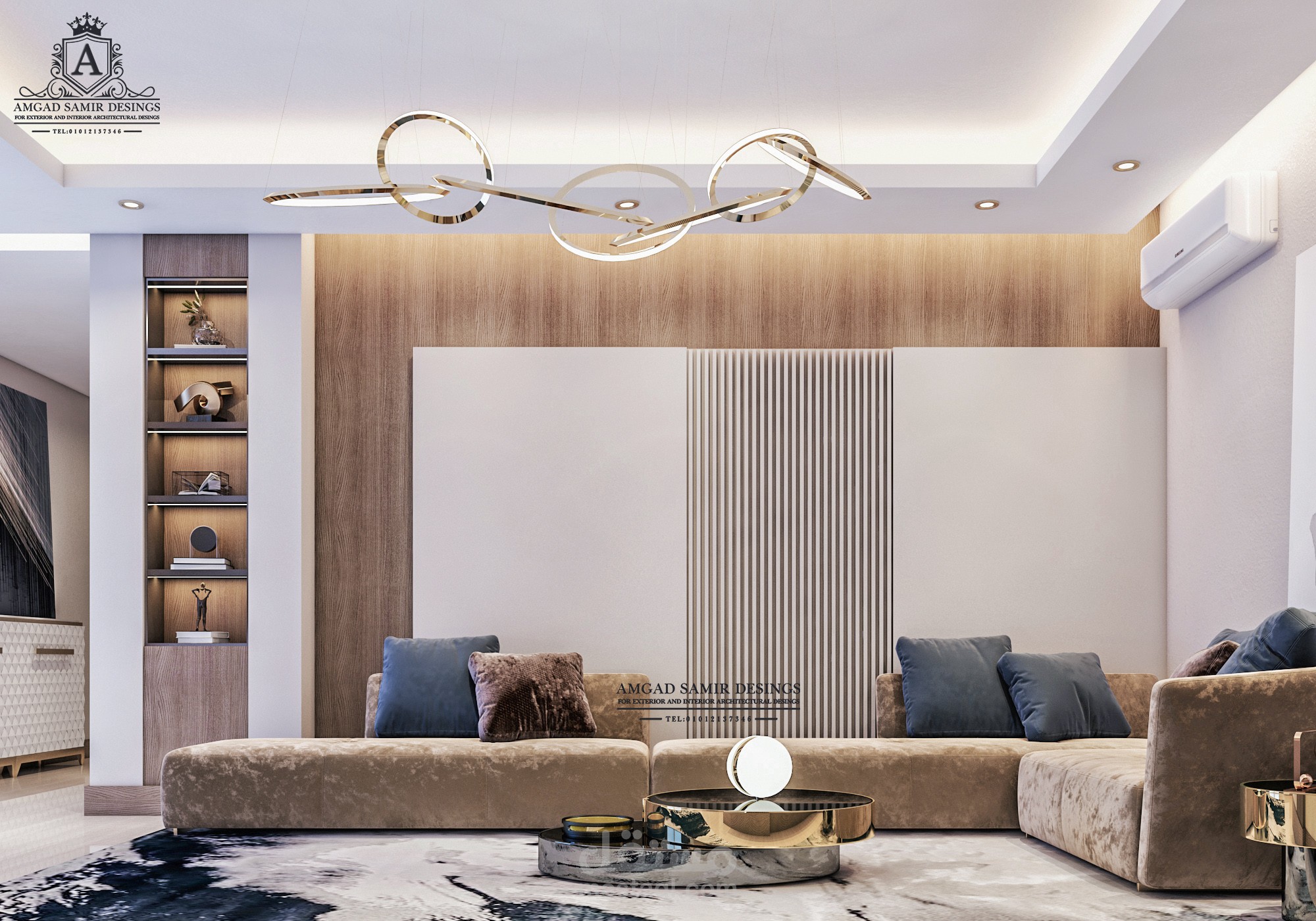 تصميم صالة عائلية دور اول (قائمة) بطراز الـ" مودرن "