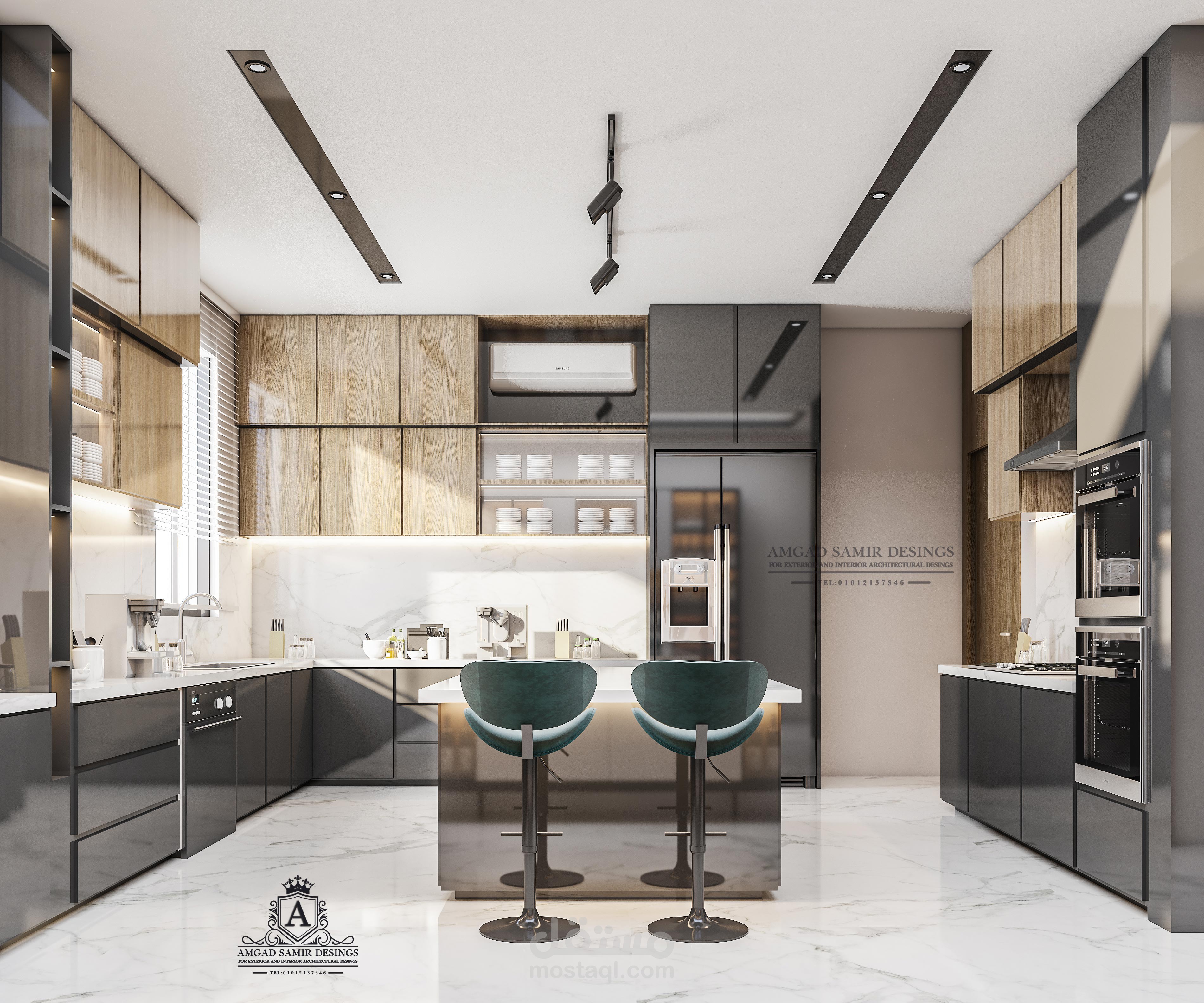 من أعمالنـا  ... تصميم مطبخ "مودرن " بالخبر