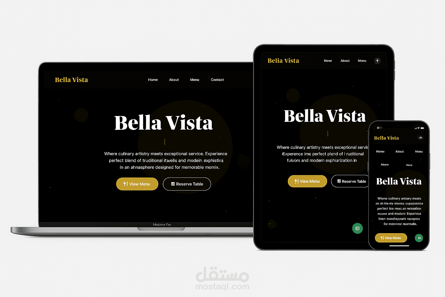 تصميم صفحه هبوط لمطعم ( Landing Page )