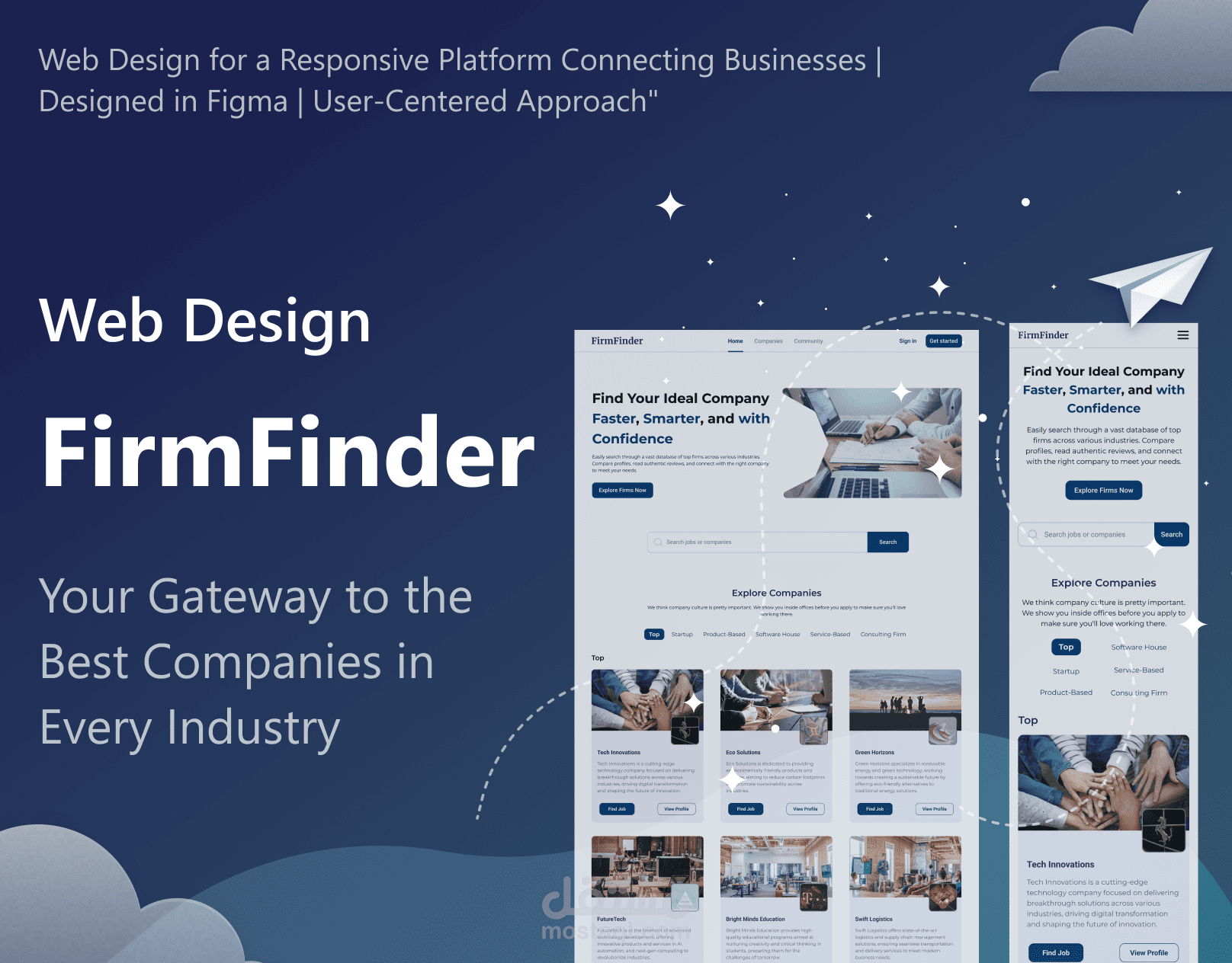 تصميم واجهة مستخدم لموقع بحث عن الشركات – Firm Finder