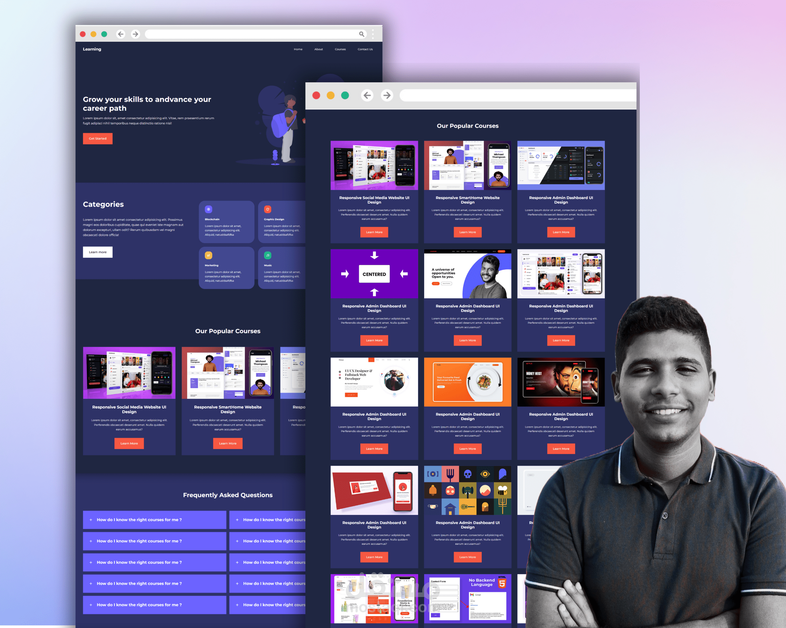 صفحة هبوط تعليمية حديثة – تصميم متجاوب وجذاب