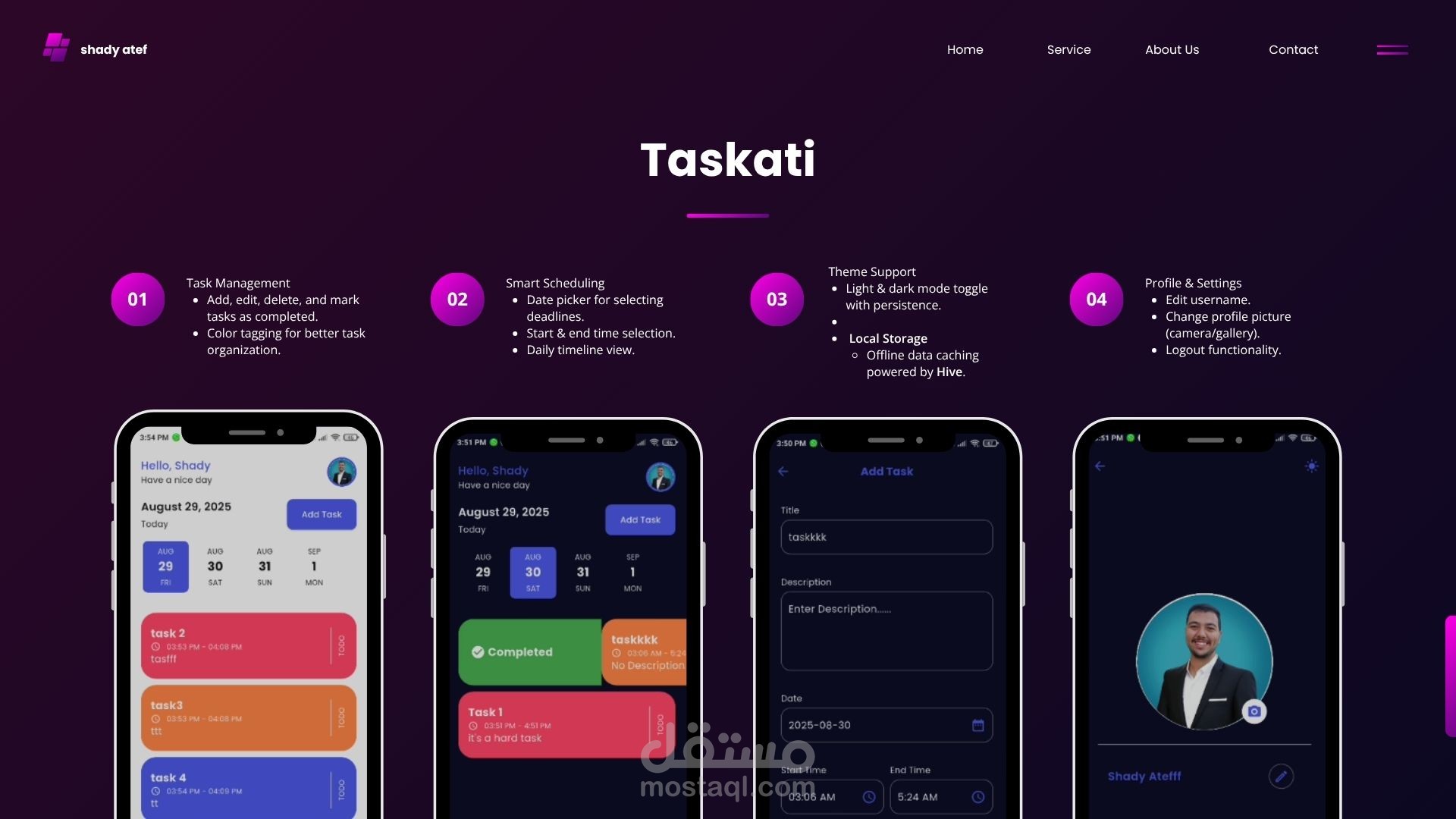 نظام إدارة المهام وزيادة الإنتاجية (Taskati) - دعم التخزين المحلي والعمل بدون إنترنت