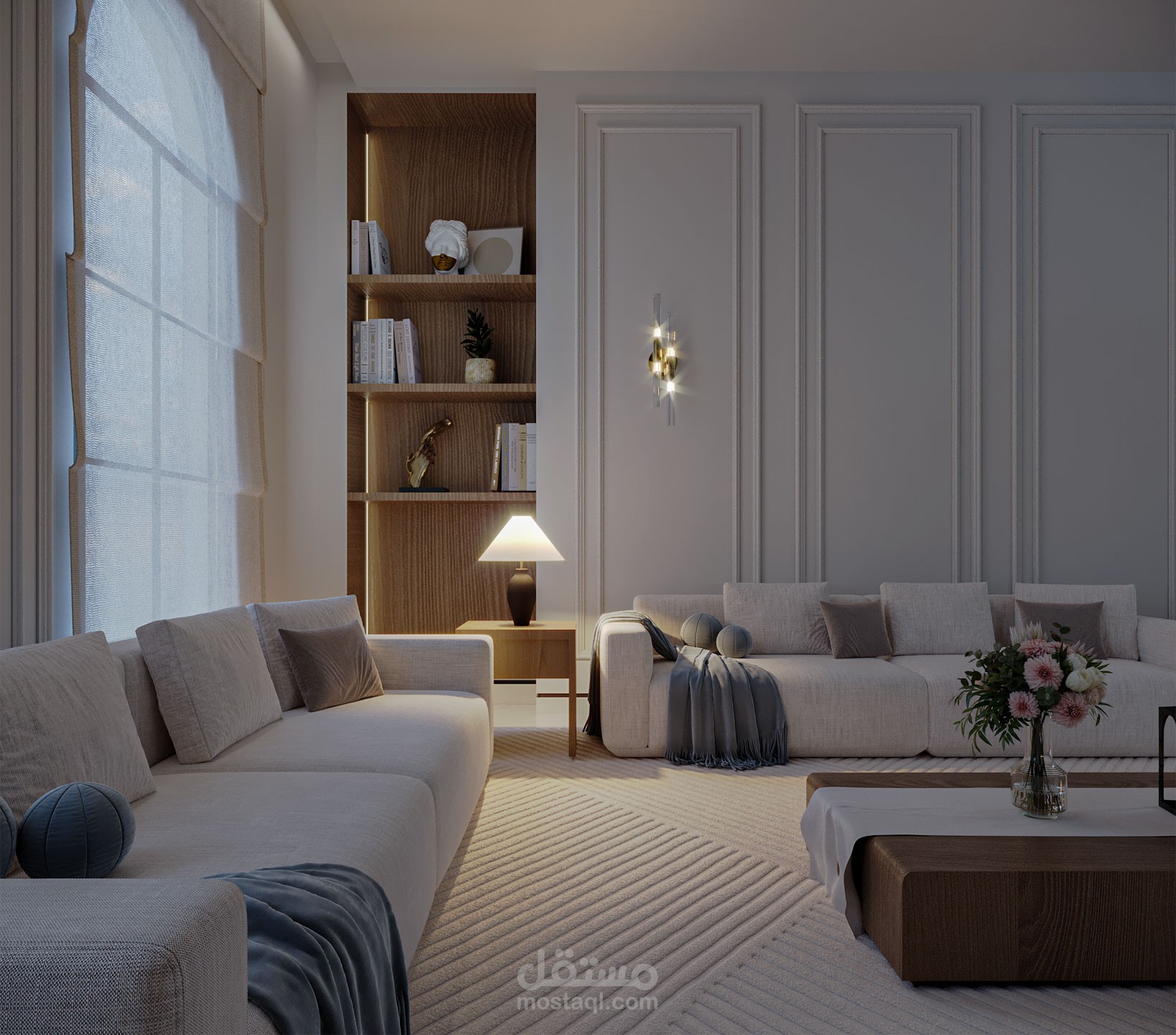 تصميم داخلي لطابق ارضي من الشقة