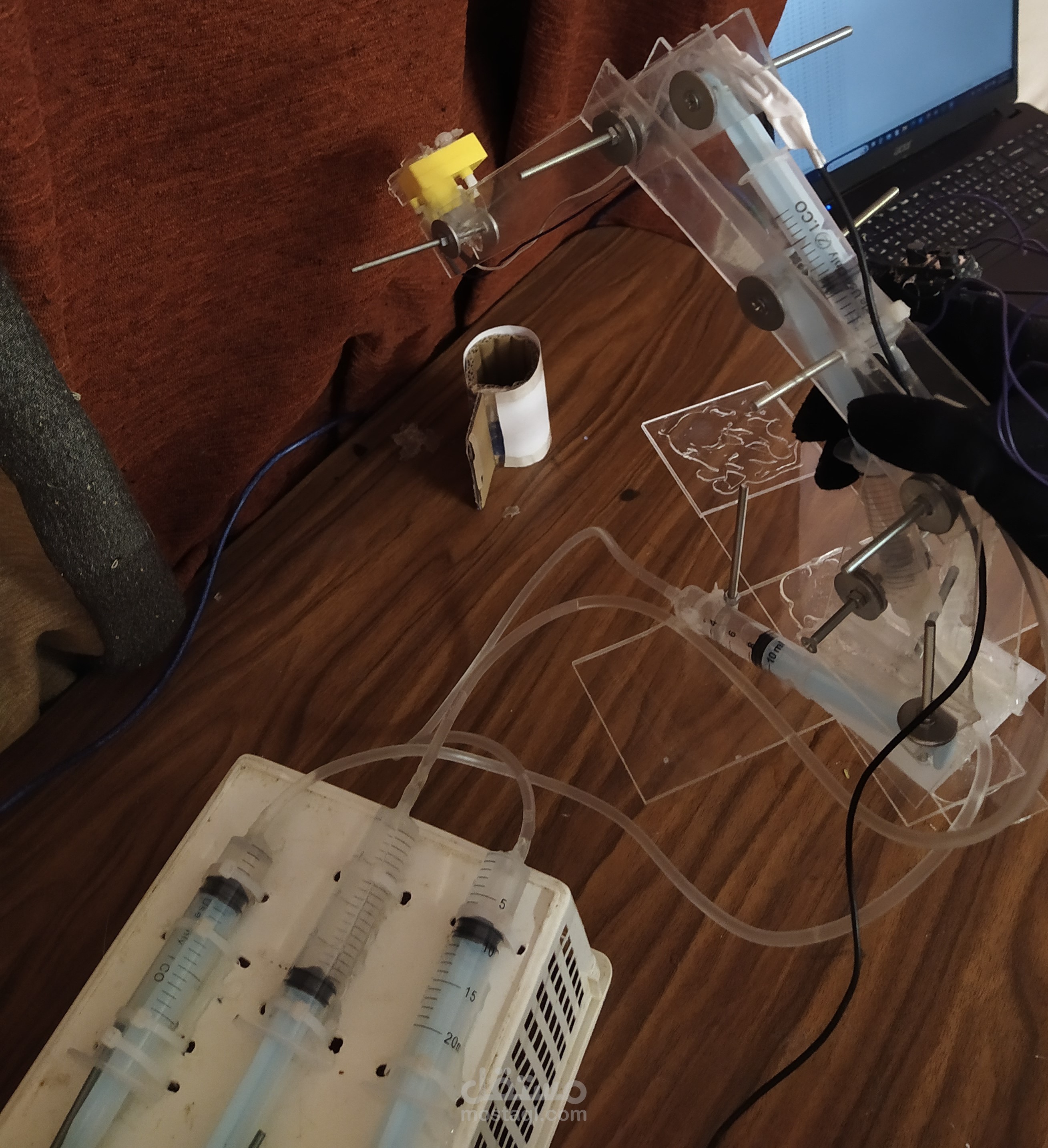 Gesture-Controlled Hydraulic Robotic Arm