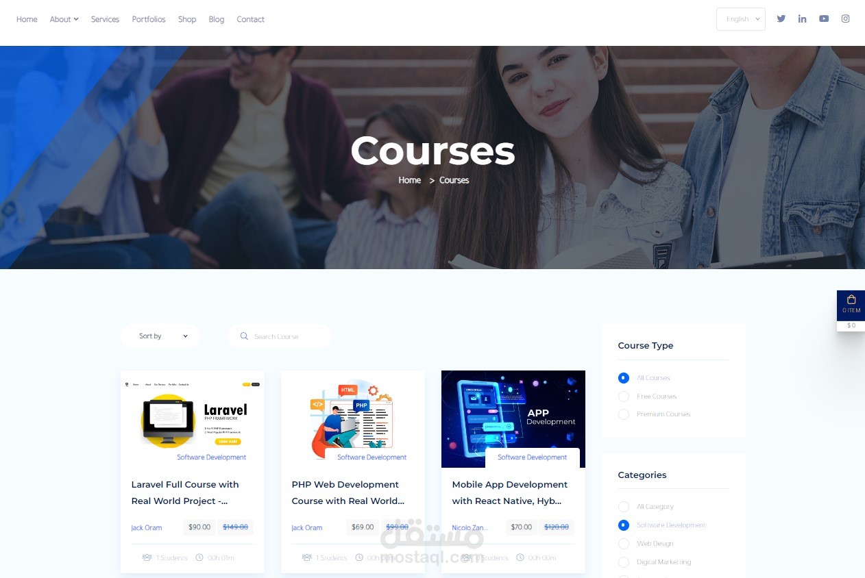 Course LMS website
