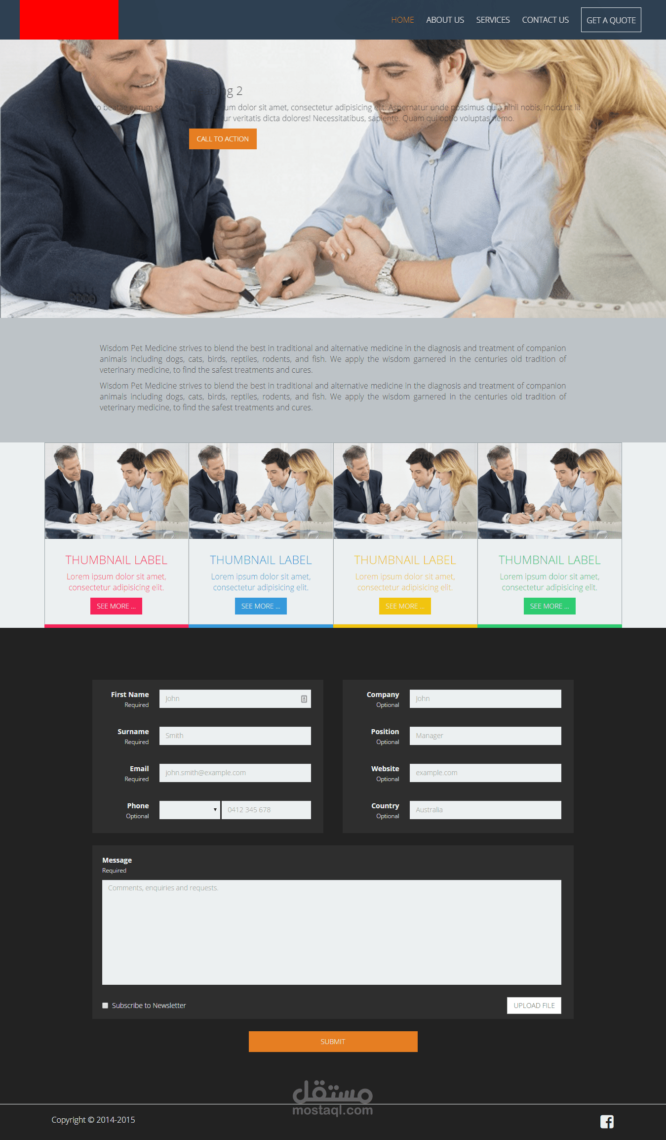 تكويد موقع متجاوب لشركة أسترالية