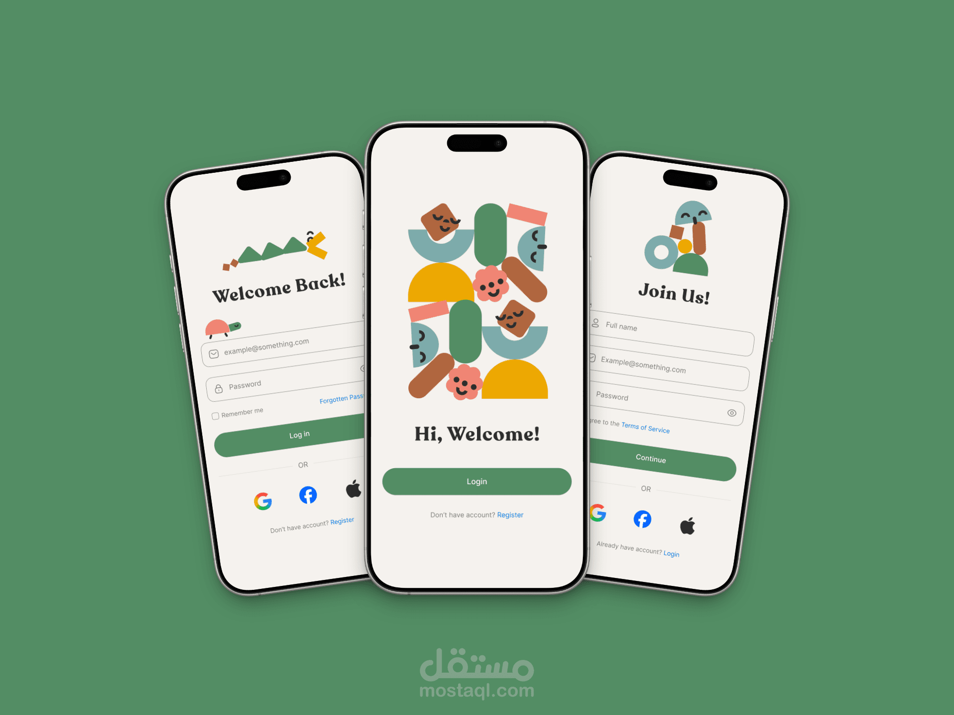 تصميم واجهات تسجيل دخول وتجربة مستخدم Mobile App Onboarding & Login UI