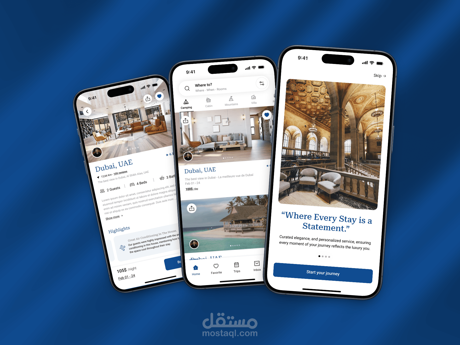 تصميم واجهة تطبيق حجز فنادق وسفر Travel & Booking App UI