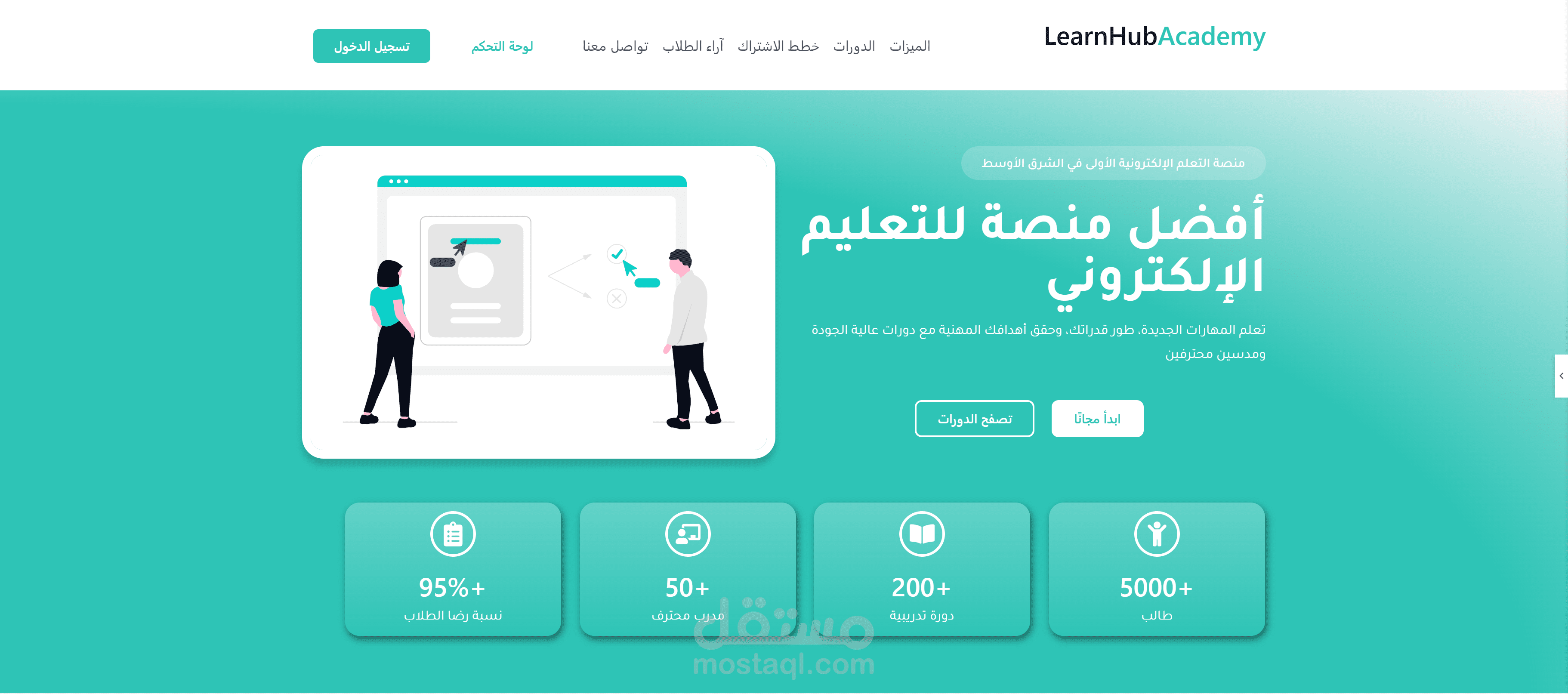 LearnHubAcademy  منصة موثوقة واحترافية للتعليم الإلكتروني
