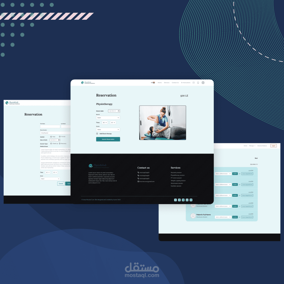 موقع و تطبيق لعيادات علاج طبيعي