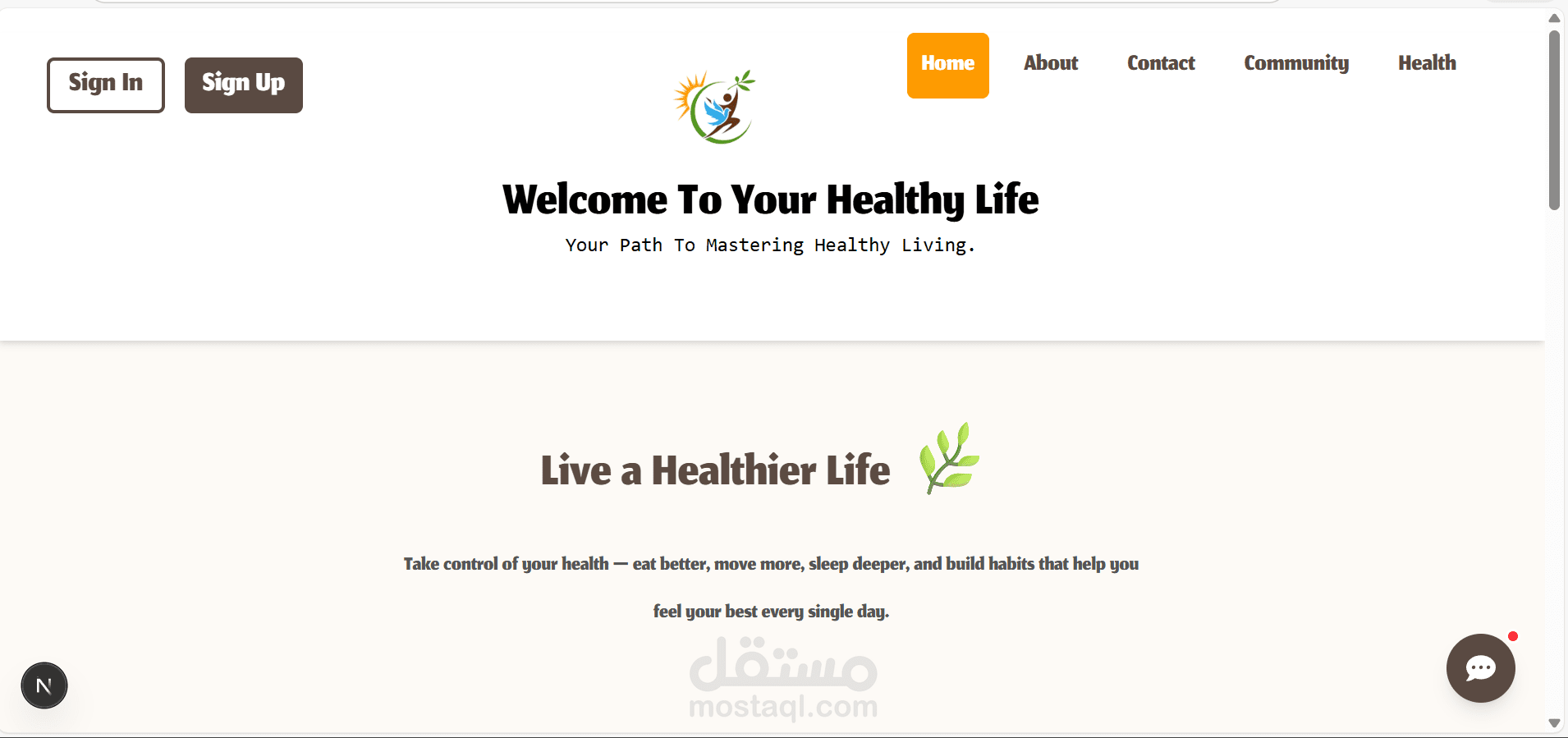 موقع Healthy life بشمل حياه صحيه متكامله وصحيه للمستخدم.