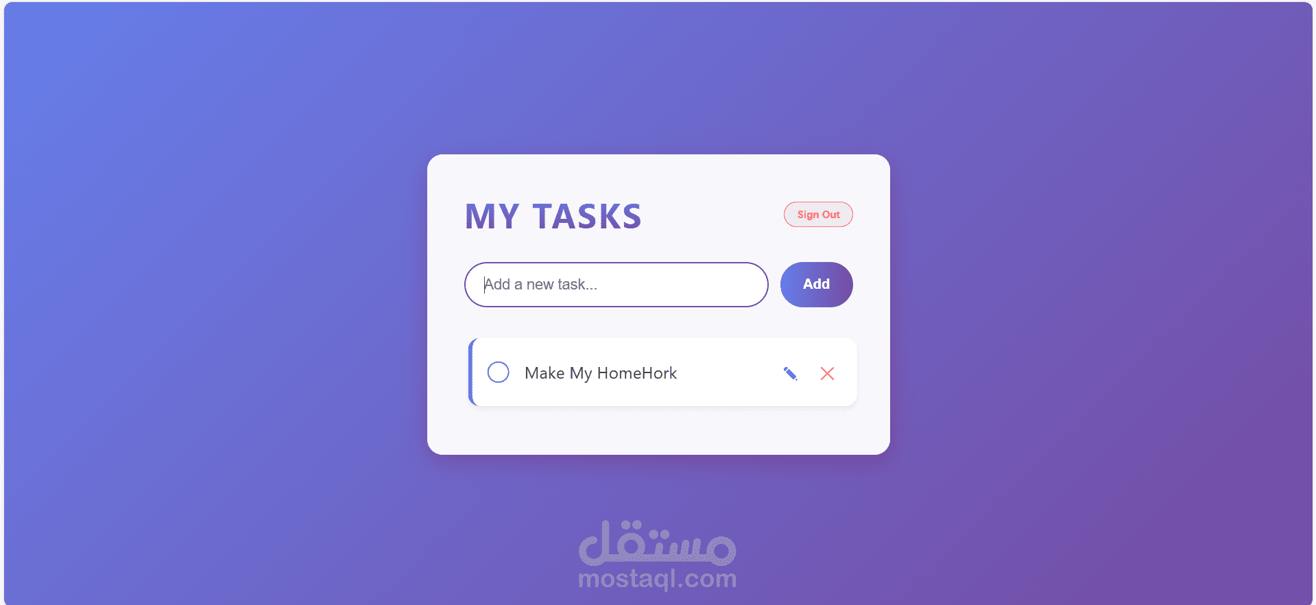 عمل موقع بسيط ك to do list .