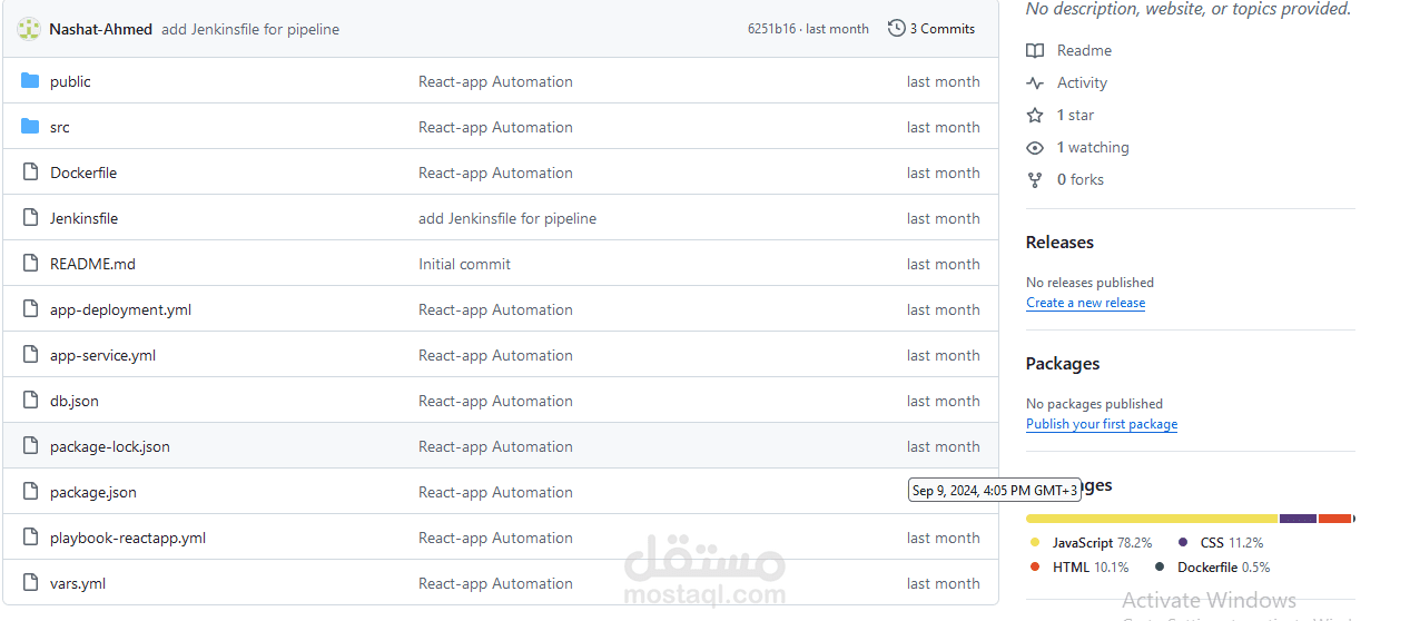A React-app Automation