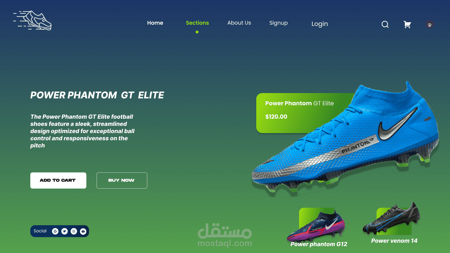 sport shoes page