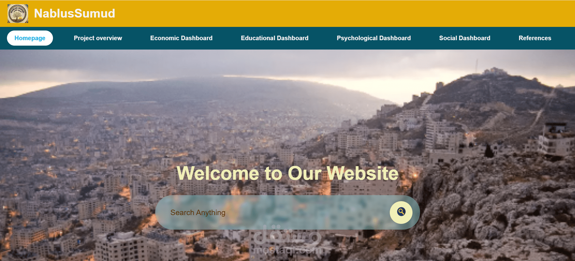 NablusSumud: منصة تحليلية تفاعلية لدراسة أبعاد الصمود وتأثيرات حرب غزة في نابلس