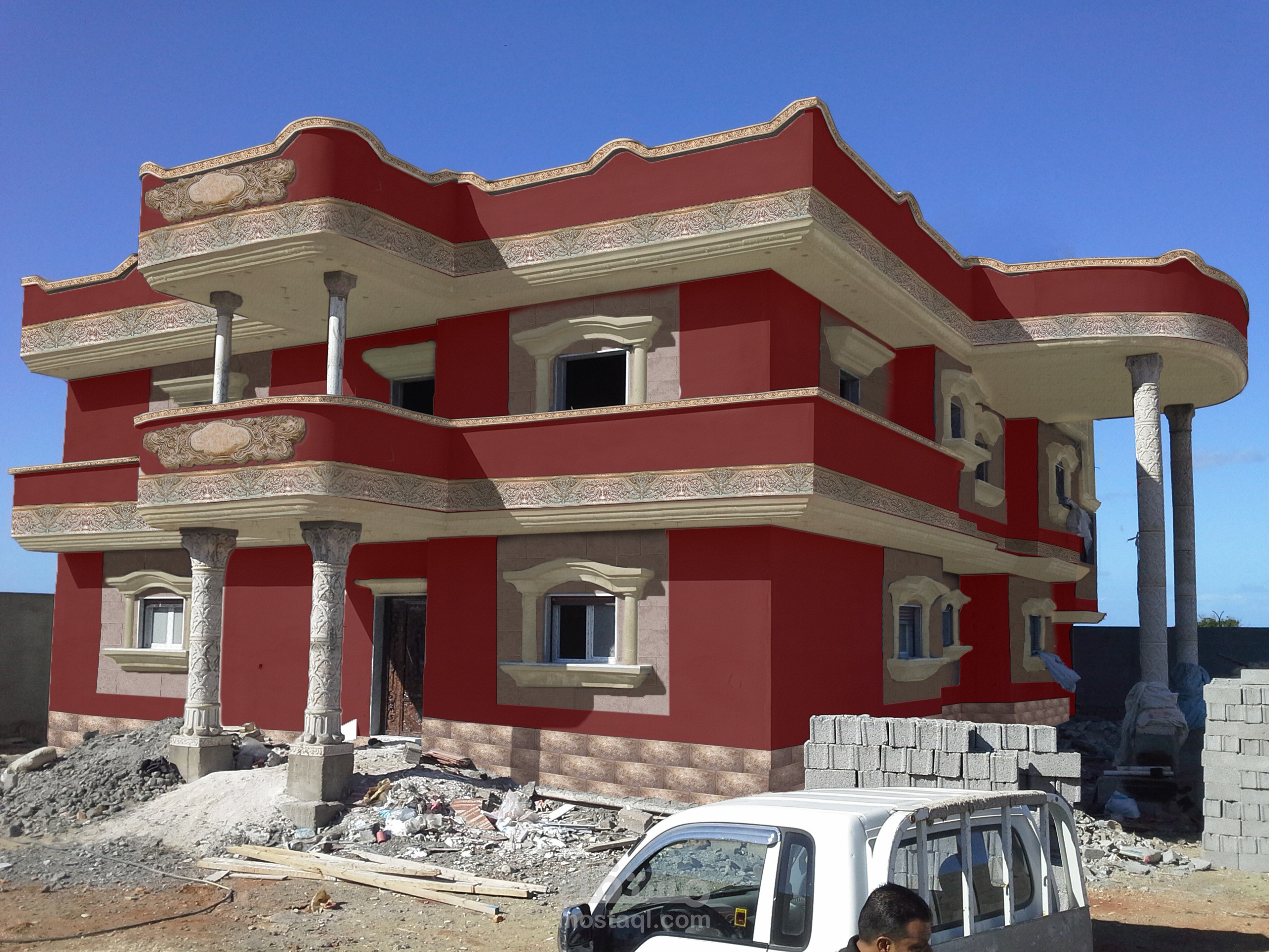 تلبيس واجهة 3d  على صور حقيقية