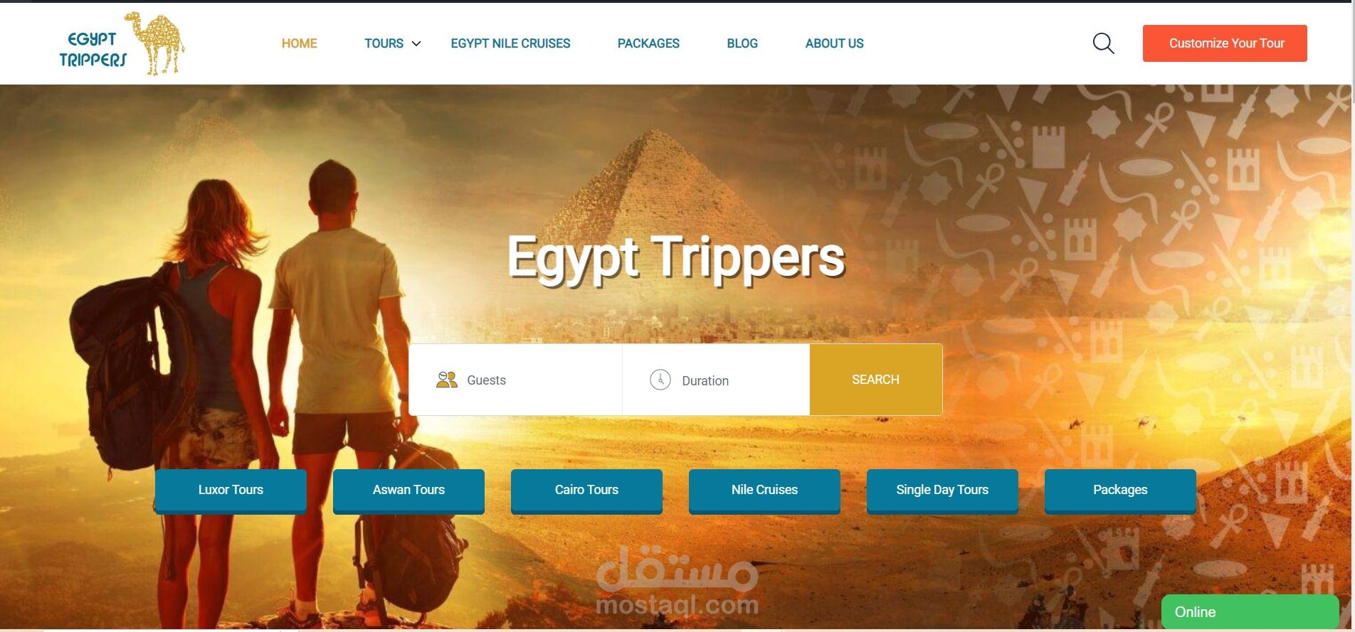 Egyptian tours website