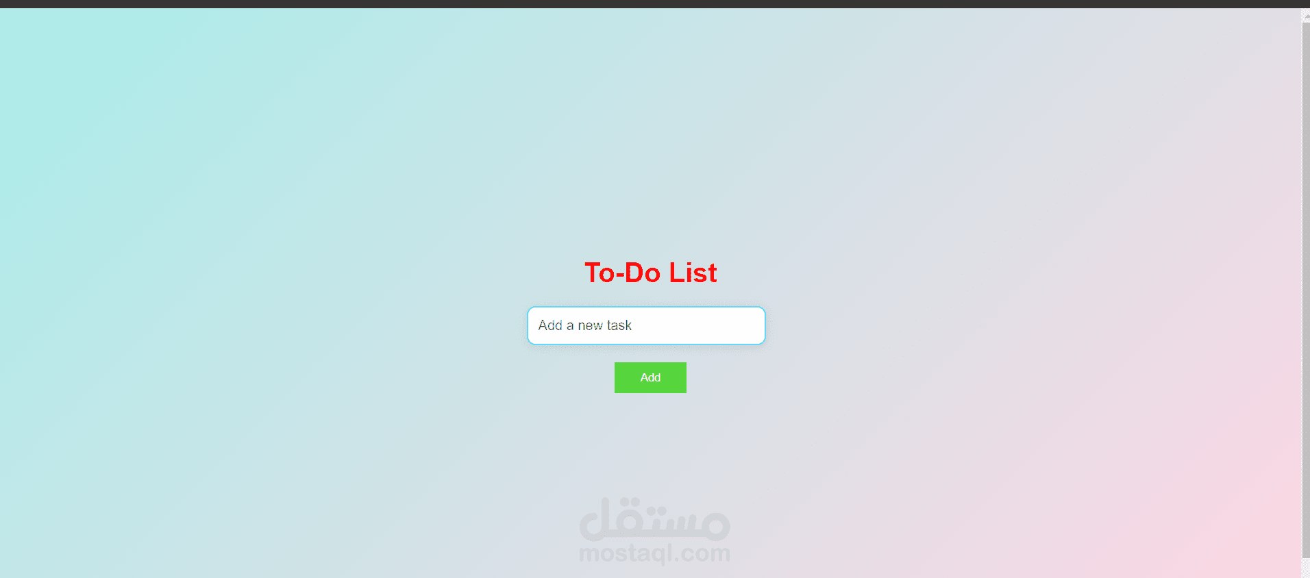 Frontend Web Page for To-Do App