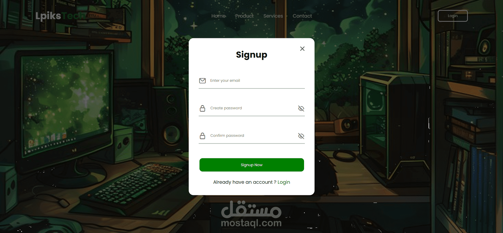 Website With Login and Registration Form