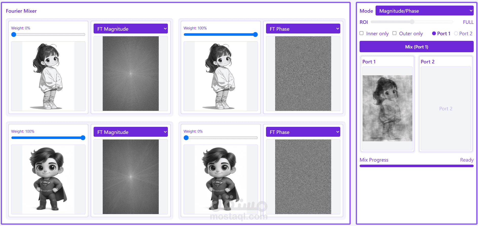 استوديو متكامل لتحليل ومعالجة الإشارات الرقمية ثنائية الأبعاد (2D Fourier Signal Studio)
