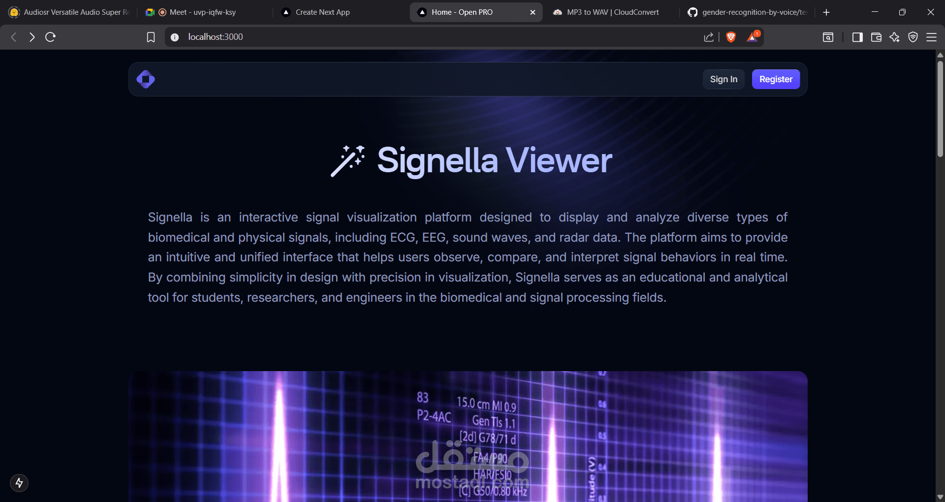 المنظومة الذكية المتقدمة لتحليل الإشارات الحيوية والتعرف الفوري على الأصوات (Multi-Signal Analytics & Voice Studio)