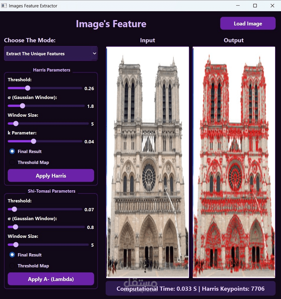 حزمة البرمجيات المتقدمة للرؤية الحاسوبية واستخلاص ميزات الصور الرقمية (CV Feature Extraction & Matching Studio)