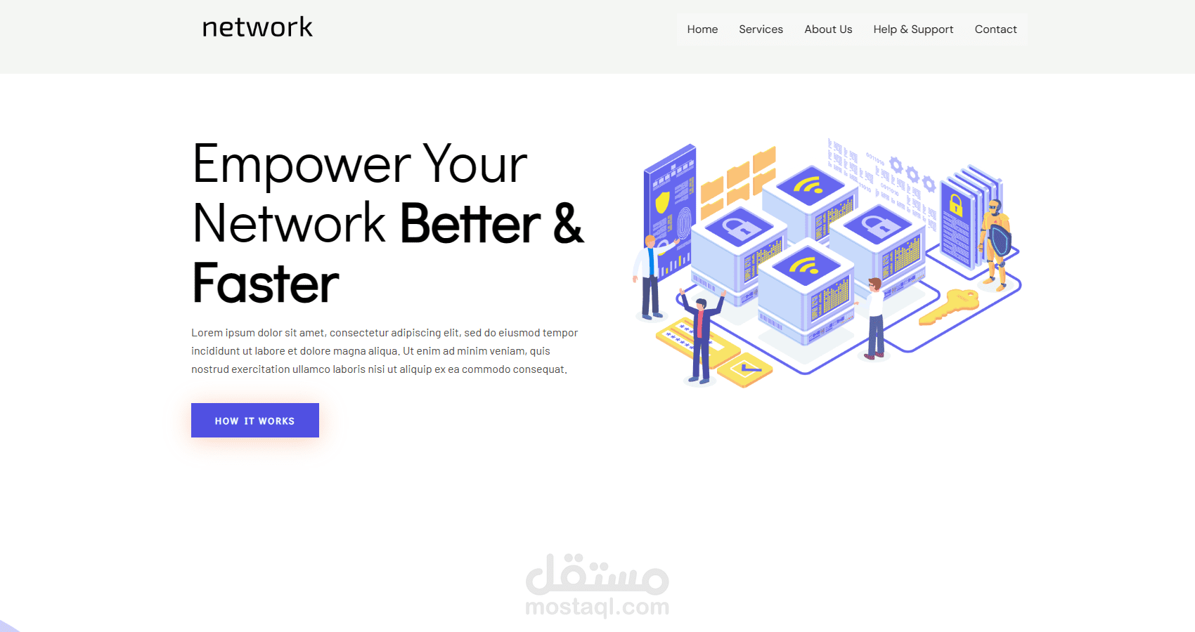 صفحة الرئيسية لشركة باستخدام ووردبريس