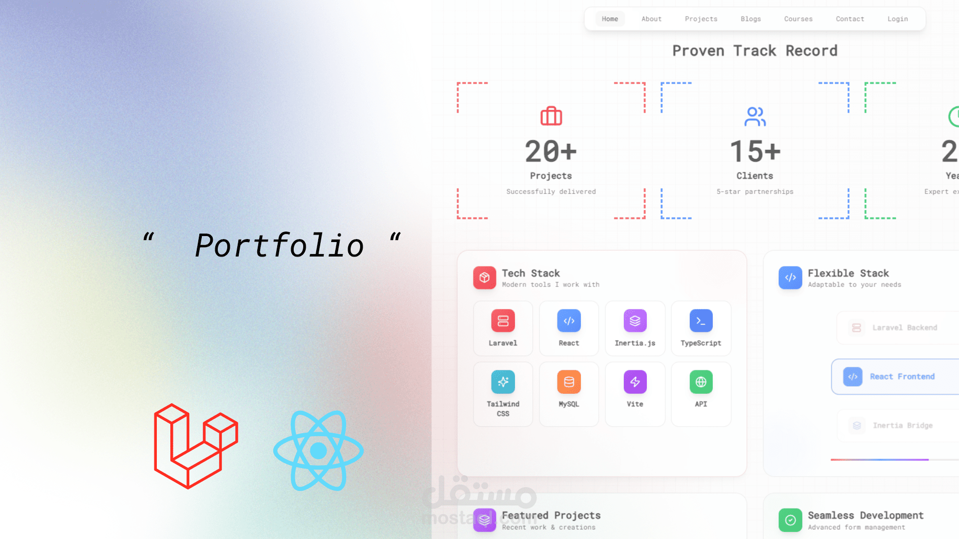 موقعي الشخصي باستخدام Laravel + React