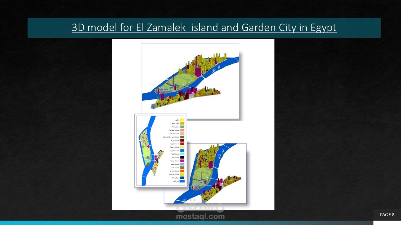3D model for El Zamalek  island and Garden City in Egypt