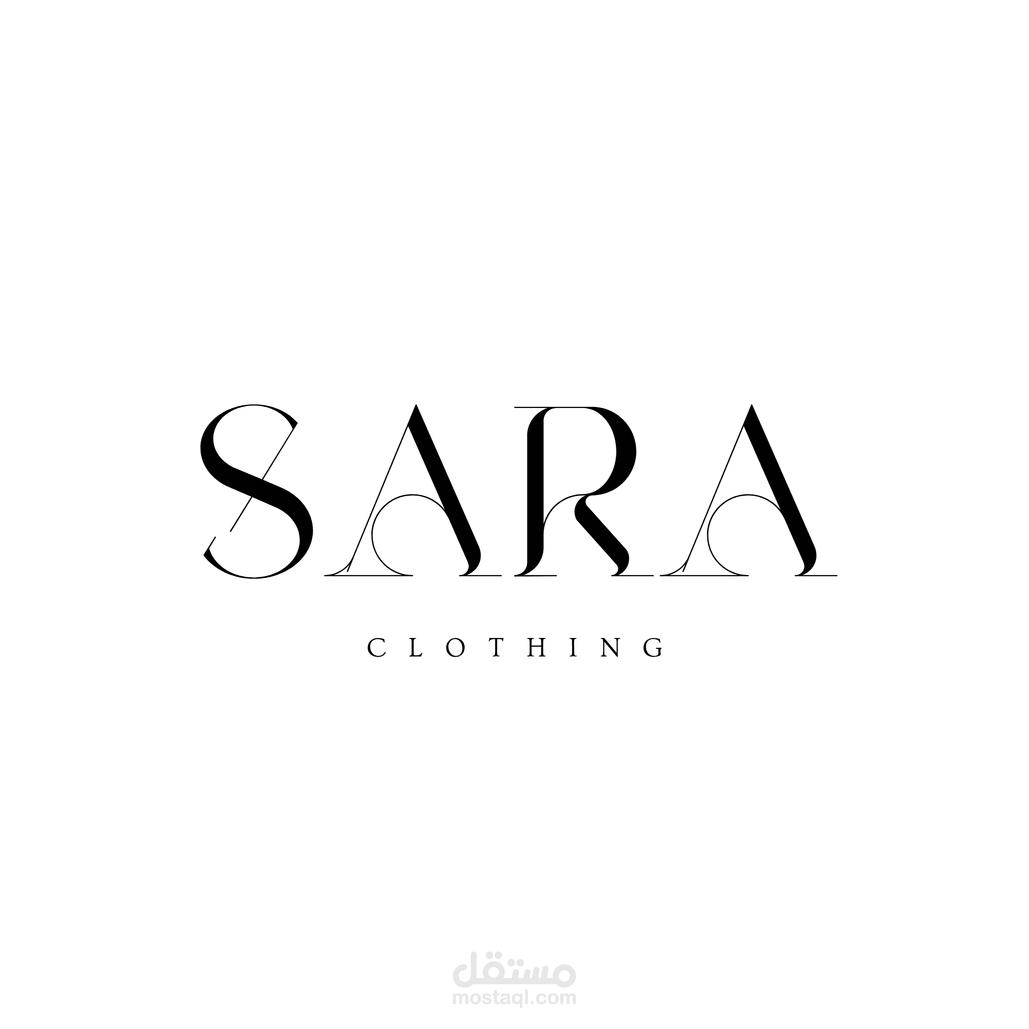 لوجو احترافي افتراضي لبراند ملابس sara clothes