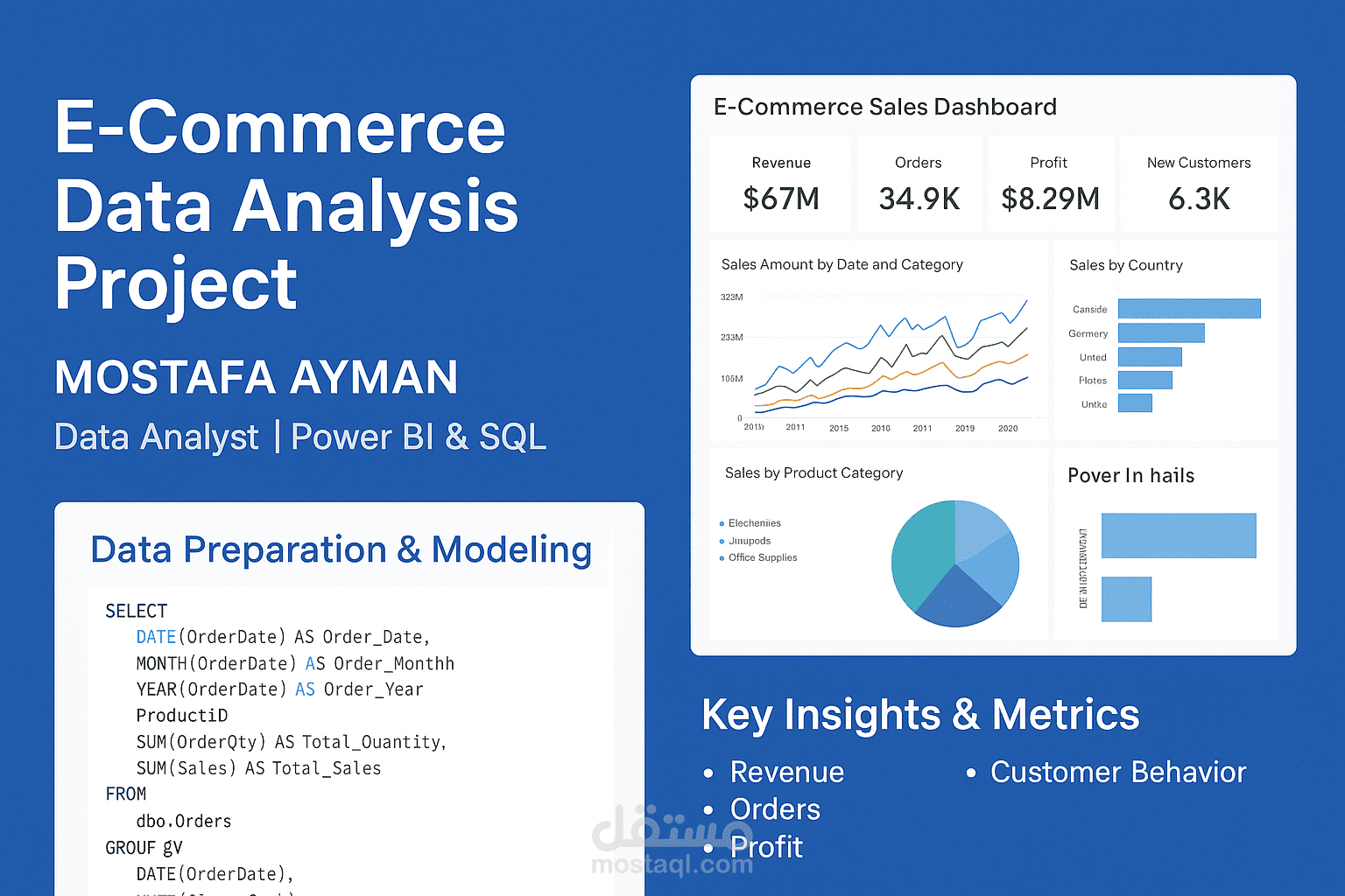 مشروع تحليل بيانات متجر الكتروني (SQL & Power-bi)