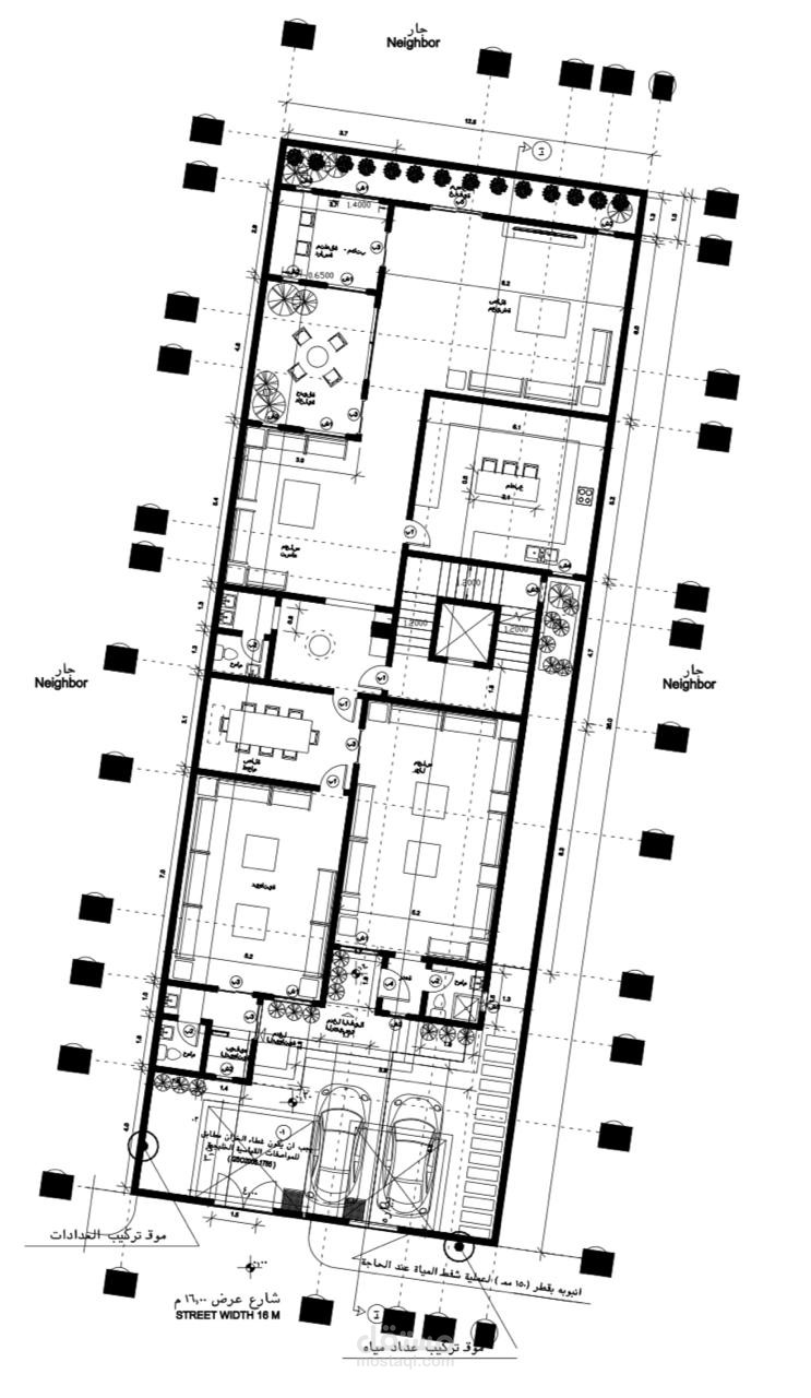 طابق أرضي لفيلا سكنية مفردة مساحة 12.50*36