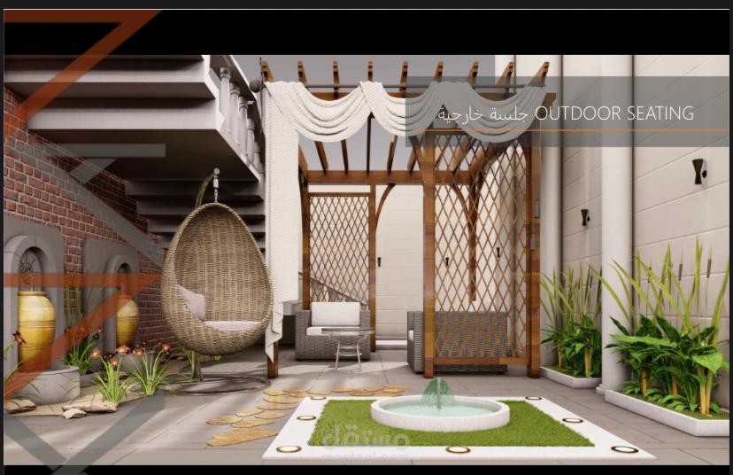 تصميم جلسة خارجية لفيلا سكنية