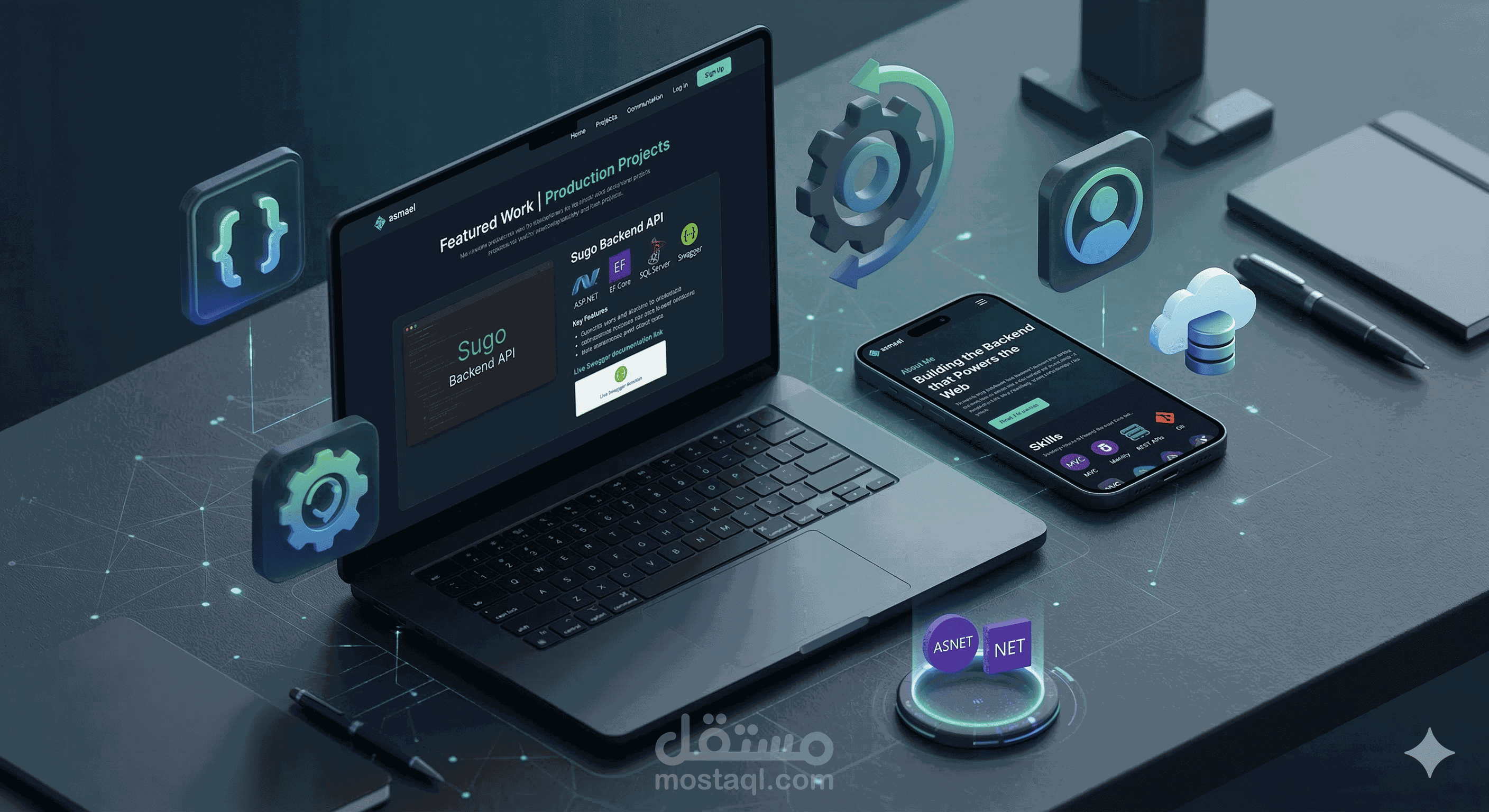 تصميم وتطوير موقع سيرة ذاتية ومعرض أعمال تفاعلي (Personal Portfolio)