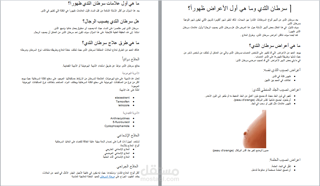 سرطان الثدي اعراضه وطرق علاجه