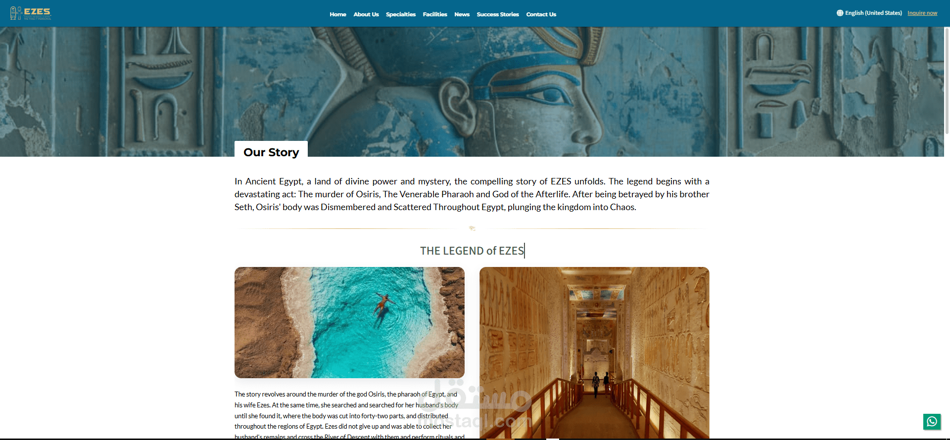 اشتغلت في تصميم وتطوير صفحات Success Stories و About Us لموقع ezes