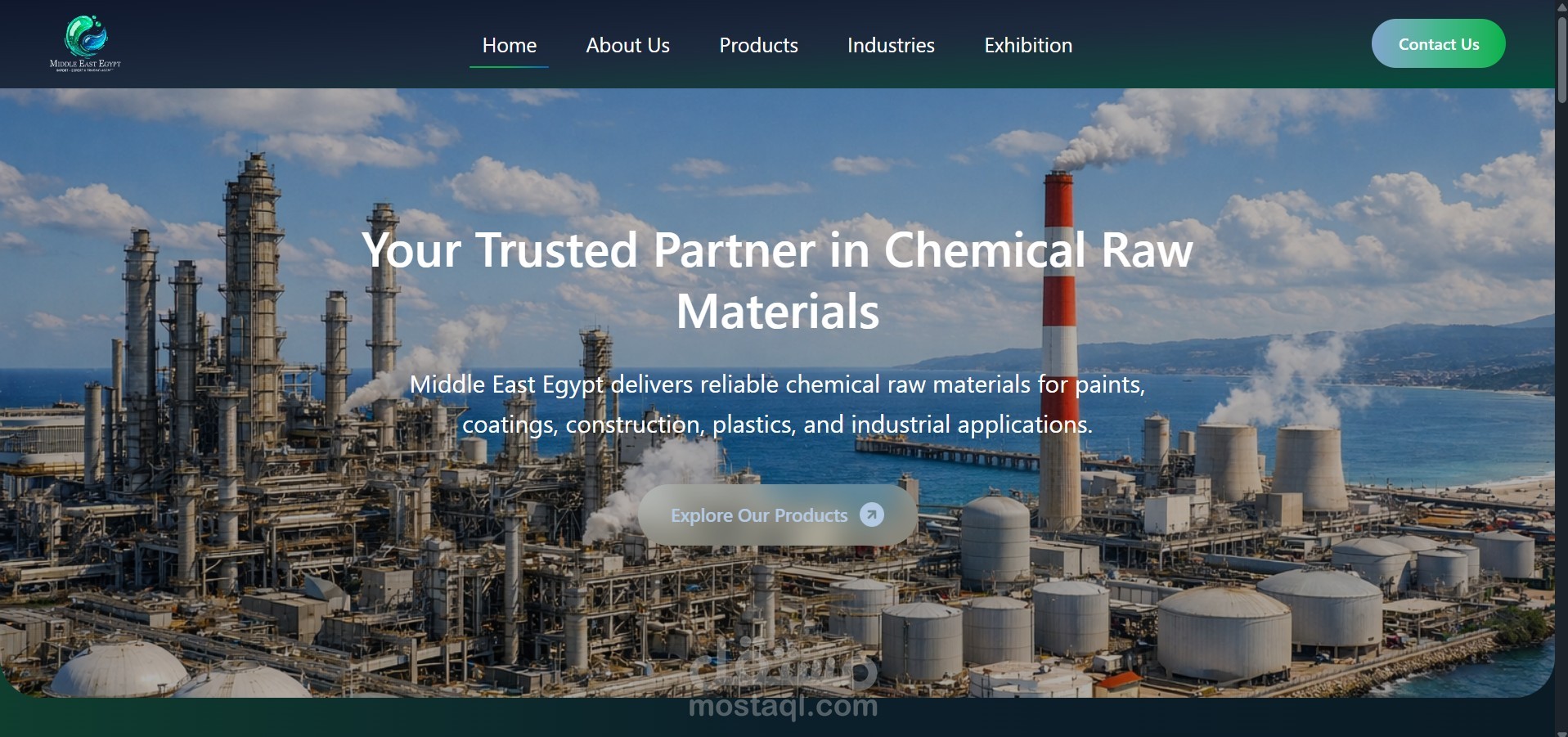 Middle East Egypt – Chemical Materials Platform & Admin Dashboard
