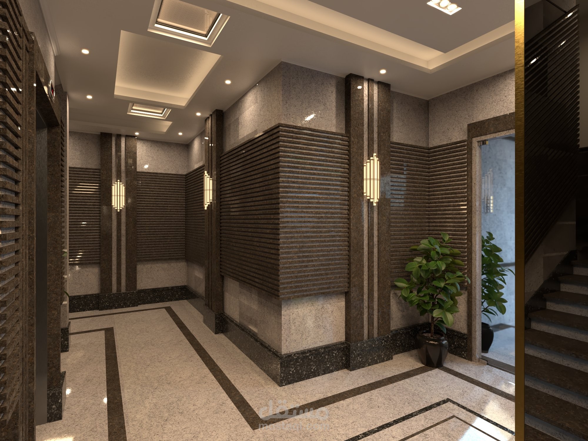 تصميم مدخل عماره سكنيه