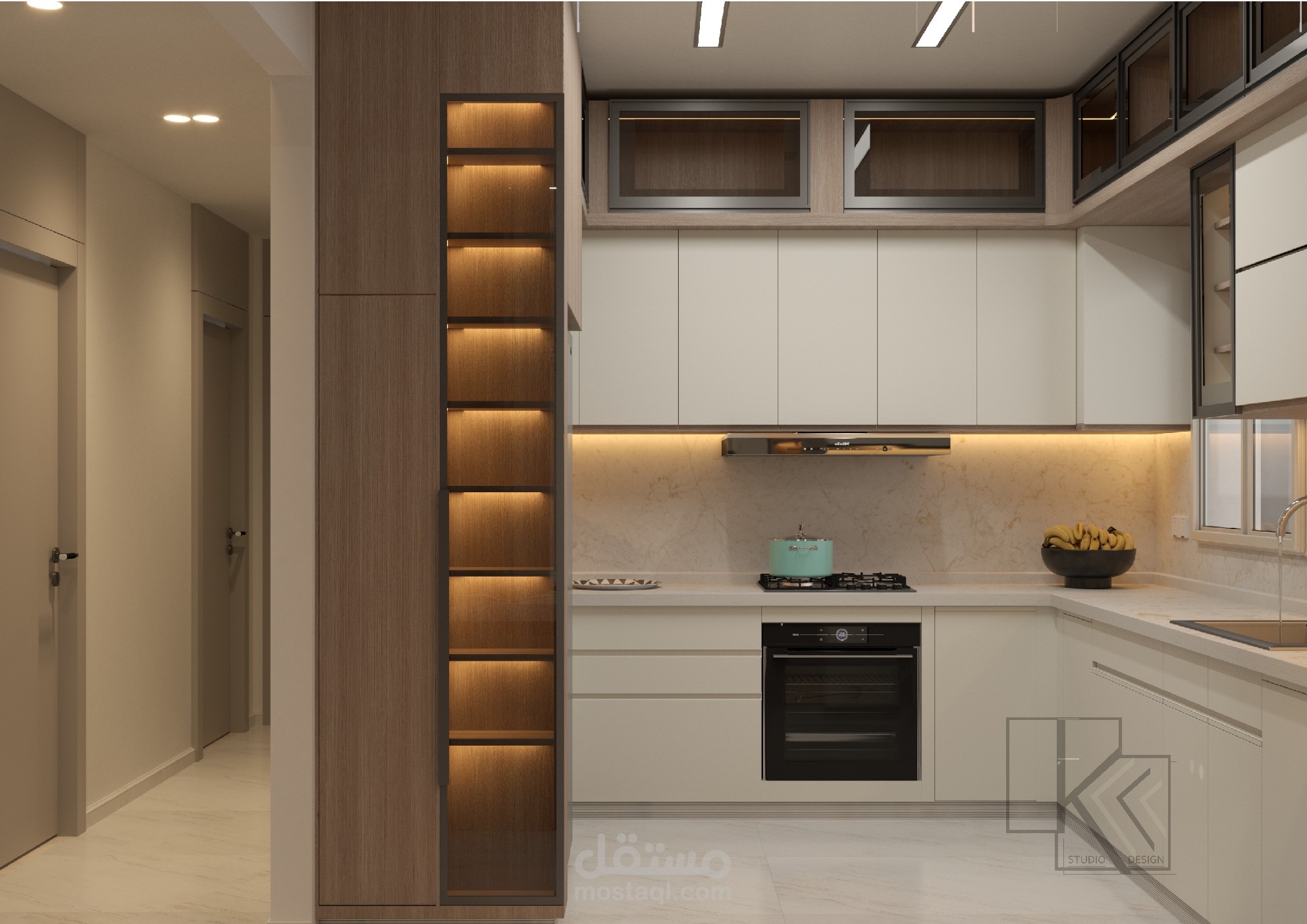 تصميم مطبخ (open kitchen interior design)