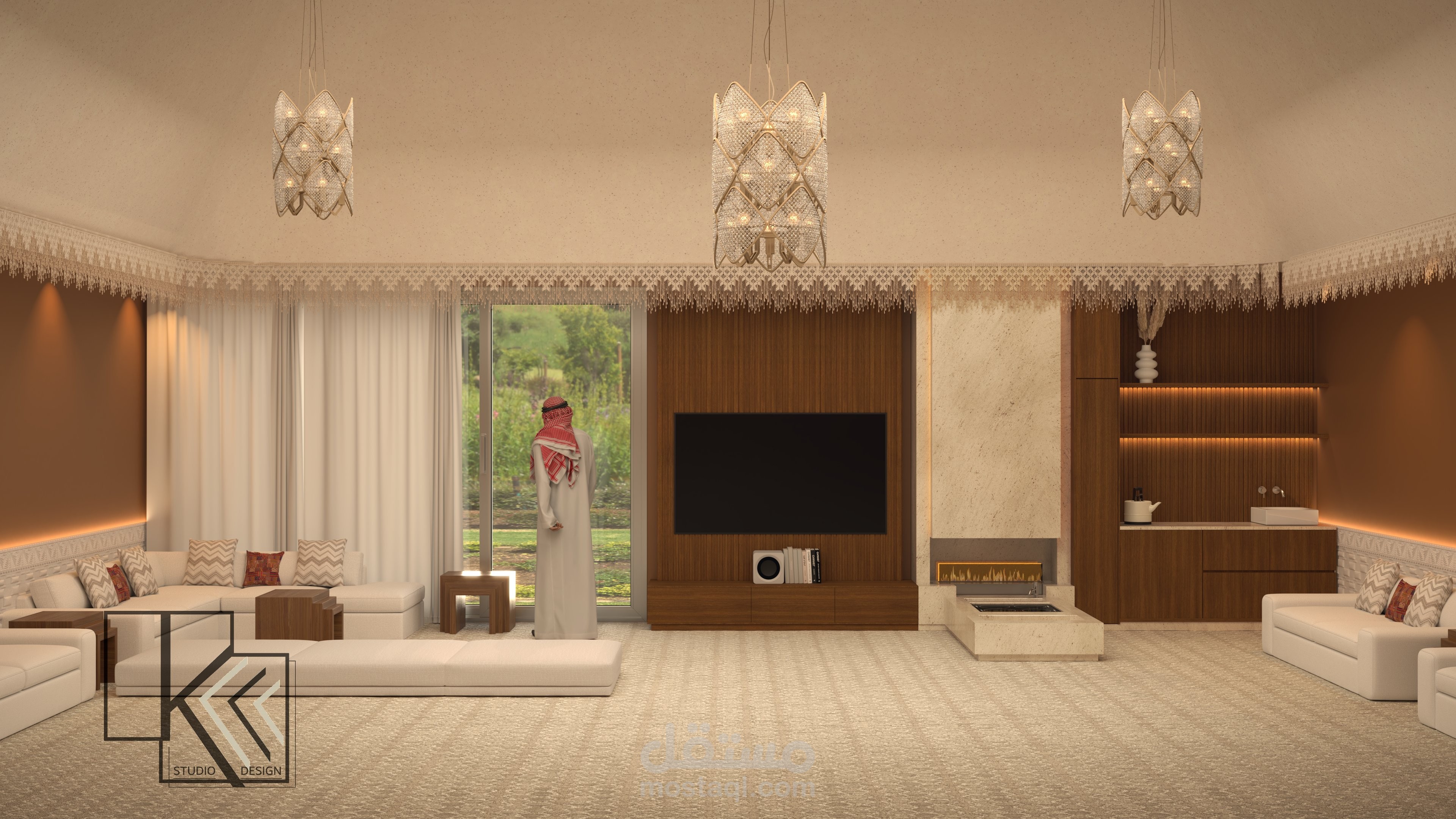 تصميم داخلي لمجلس عربي