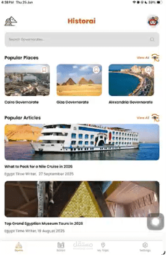 Historai itinerary planner