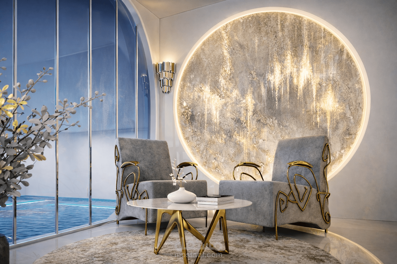 تصميم داخلي عصري وحديث لمساحة سكنية