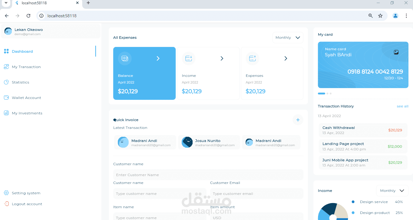 Responsive And Adaptive Dashboard
