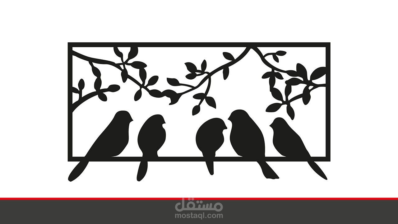 تصميم طيور بشكل فنى قابلة للتقطيع او الحفر بالليزر للديكور المنزلى