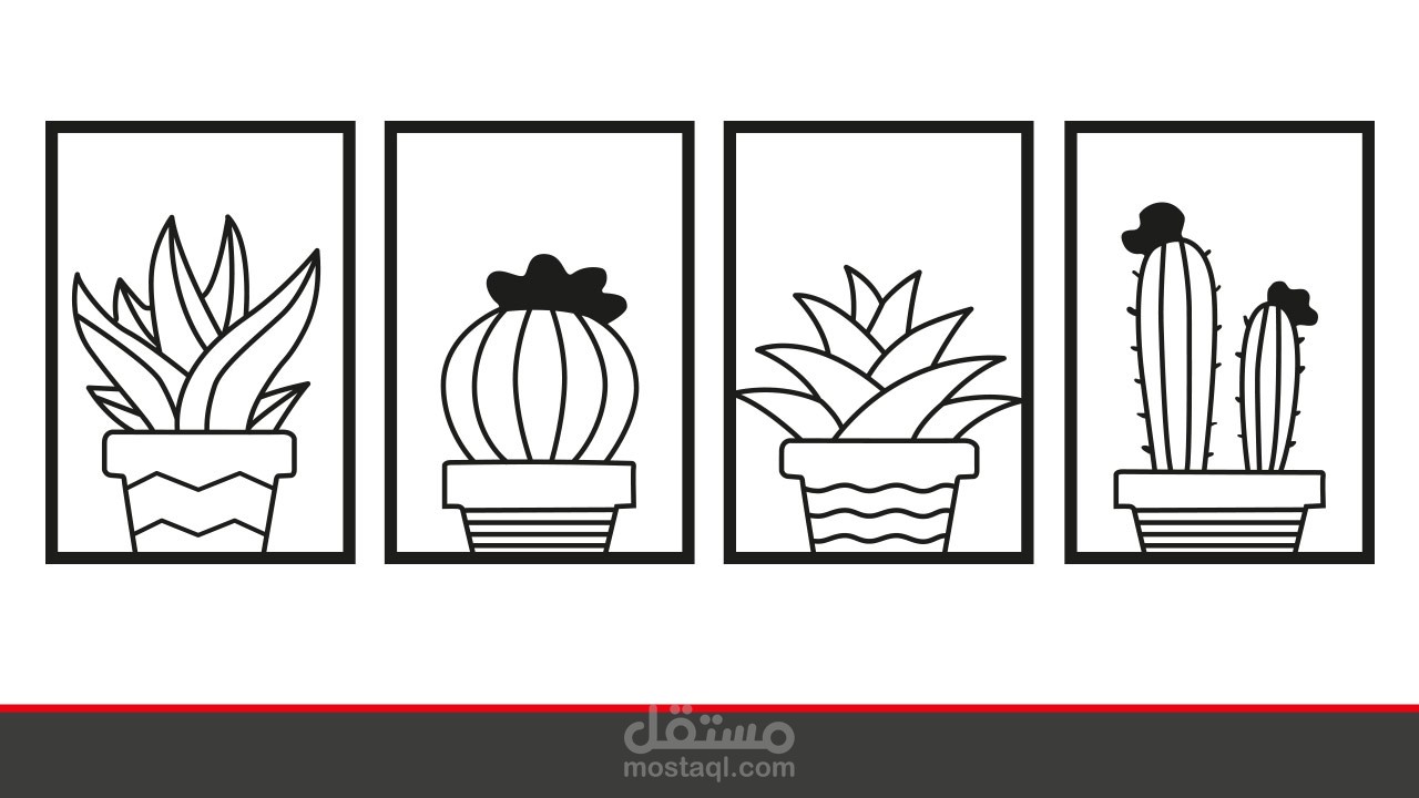 تصميم لوحة نبات الصبار قابلة للتقطيع او الحفر بالليزر لعمل ديكورات داخلية وخارجية