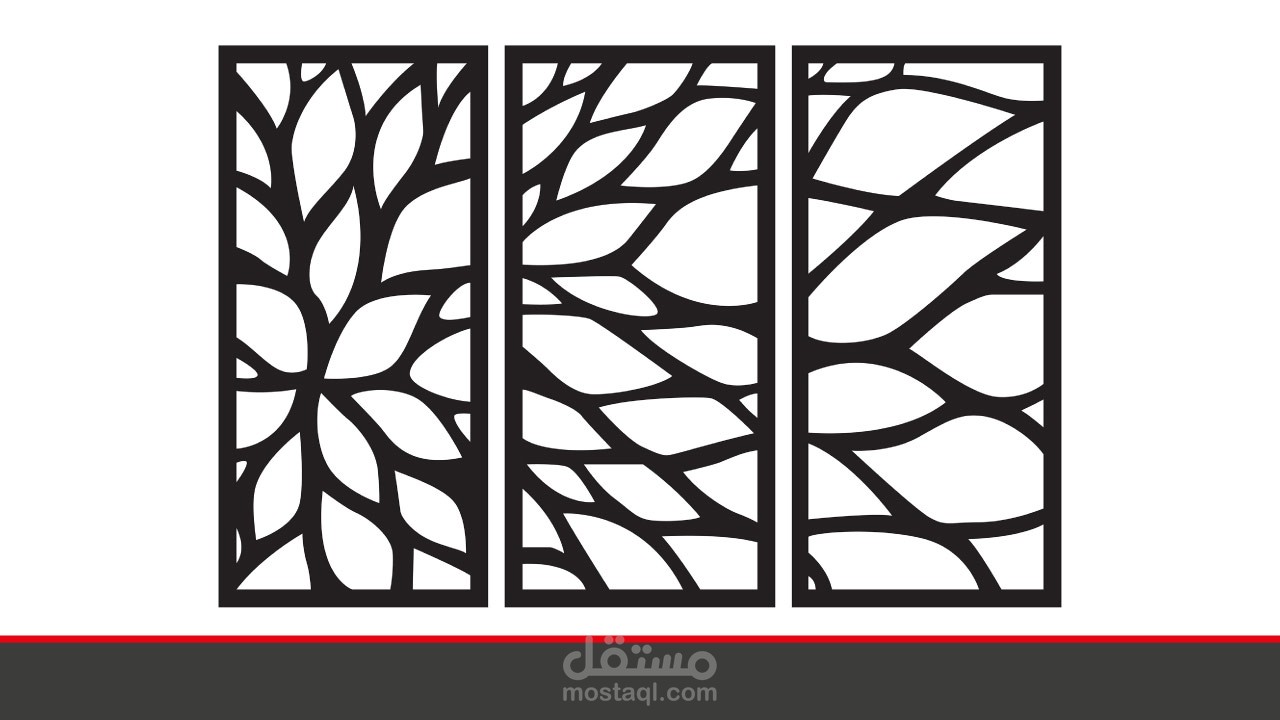 تصميم لوحة ورق الأشجار الهندسية للتقطيع او الحفر بالليزر لعمل ديكورات مميزة