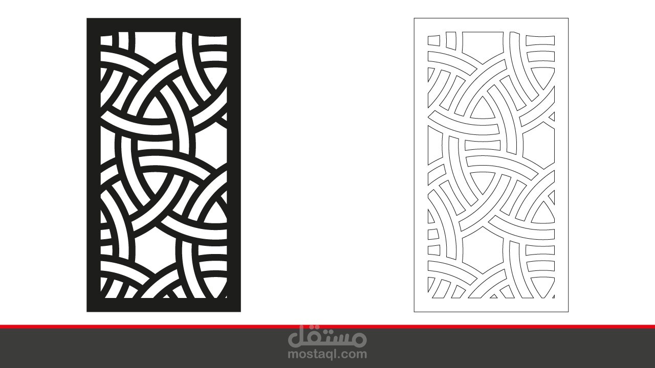 تصميم لوحة الدوائر المتدخلة للتقطيع او الحفر بالليزر لعمل ديكورات وفواصل جدارية مميزة