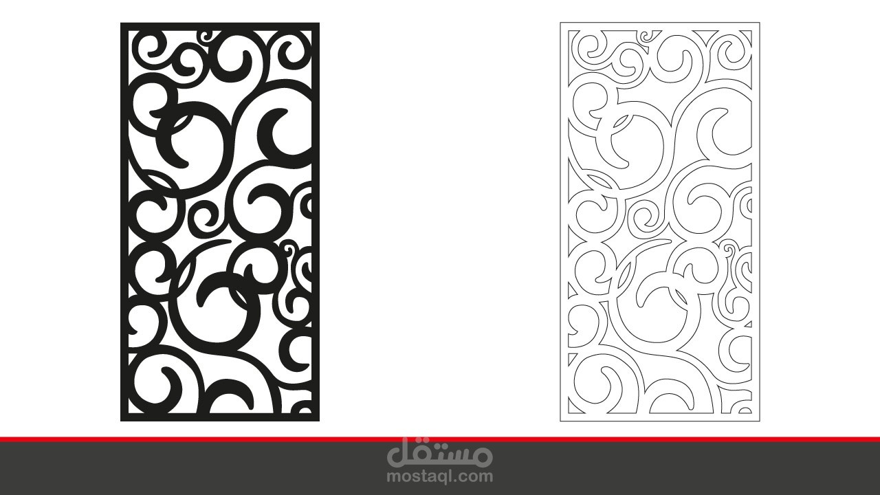 تصميم لوحة الزخارف الحديثة للتقطيع او الحفر بالليزر لعمل ديكورات وفواصل جدارية مميزة